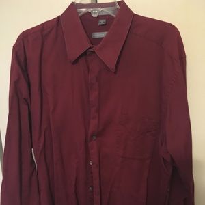Geoffrey Beene Red Dress Shirt Size 17 1/2 32/33